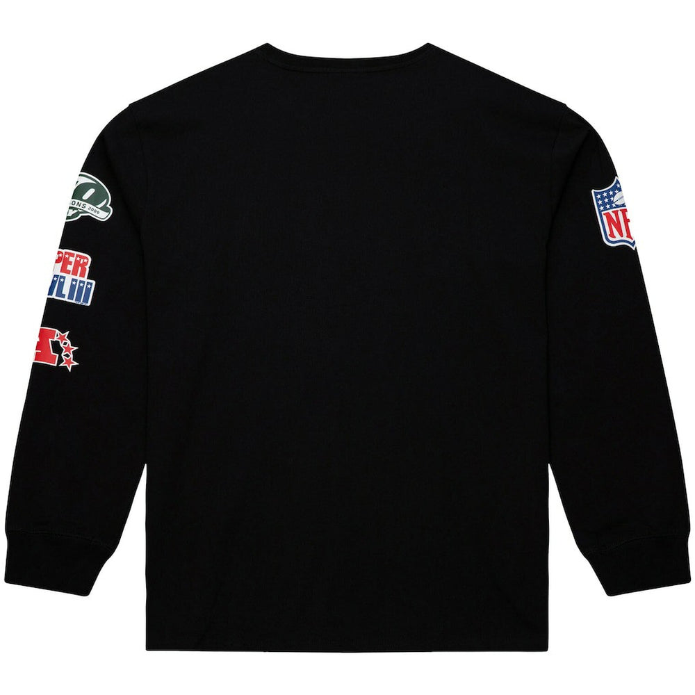 New York Jets Training Camp Vintage Logos Long Sleeve T-Shirt Black | Mitchell & Ness