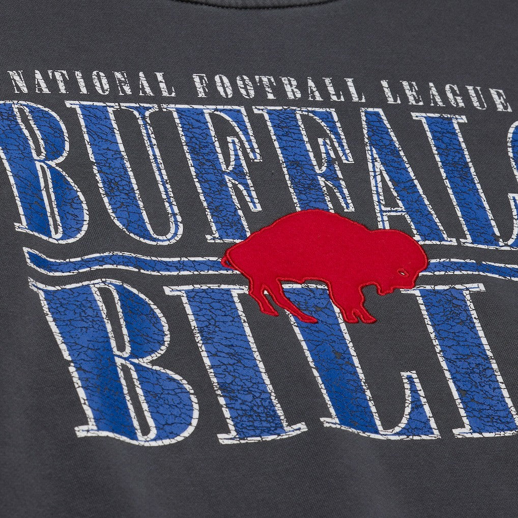 Buffalo Bills Downtown Crew Vintage Logo Sweatshirt Black | Mitchell & Ness