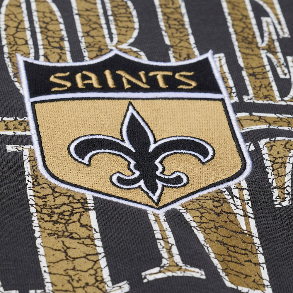 New Orleans Saints Downtown Crew Vintage Logo Sweatshirt Black | Mitchell & Ness