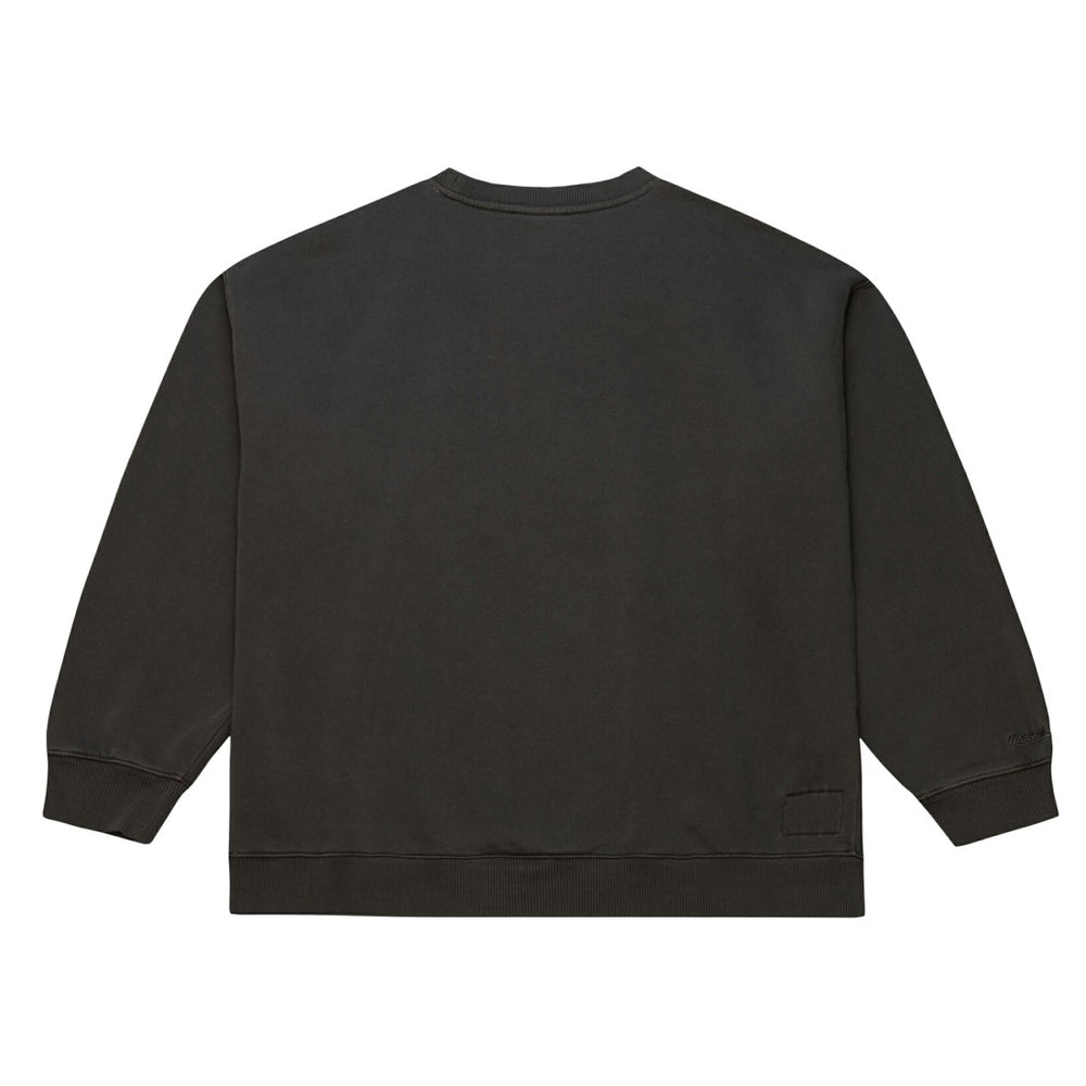 Green Bay Packers Downtown Crew Vintage Logo Sweatshirt Black | Mitchell & Ness