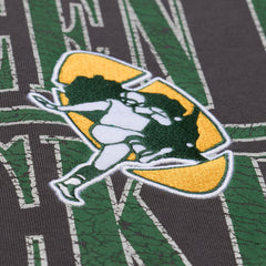 Green Bay Packers Downtown Crew Vintage Logo Sweatshirt Black | Mitchell & Ness