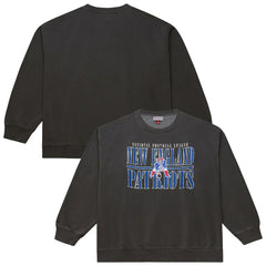 New England Patriots Downtown Crew Vintage Logo Sweatshirt Black | Mitchell & Ness