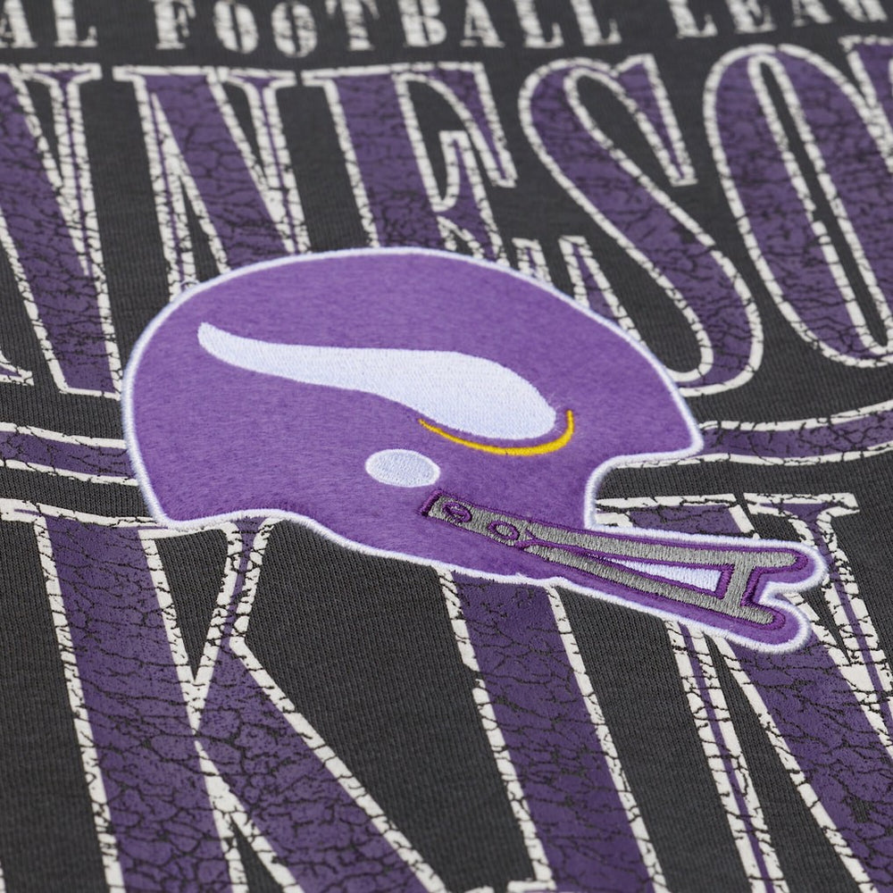 Minnesota Vikings Downtown Crew Vintage Logo Sweatshirt Black | Mitchell & Ness