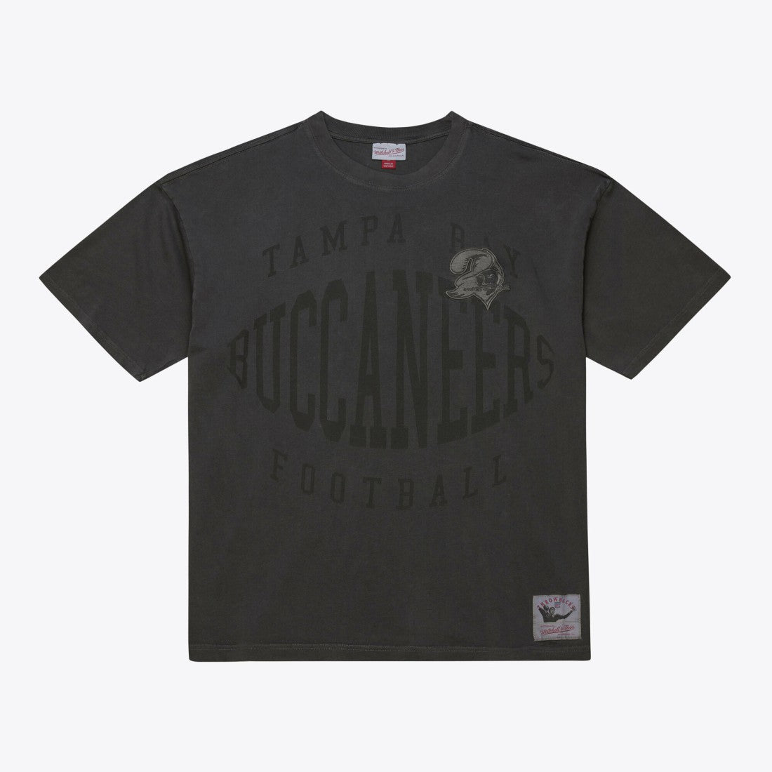 Tampa Bay Buccaneers Downtown Collection Premium Vintage Logo T-Shirt Black | Mitchell & Ness
