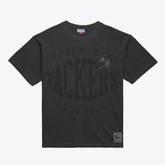 Green Bay Packers Downtown Collection Premium Vintage Logo T-Shirt Black | Mitchell & Ness