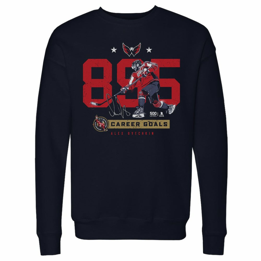 Alexander Ovechkin Washington Capitals 500 Level Number Pullover Sweatshirt - Navy - NHL