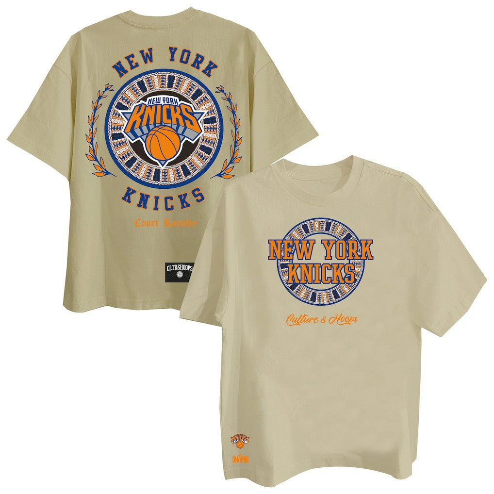 New York Knicks Two Hype Worldwide Collection Premium T-Shirt Khaki - NBA