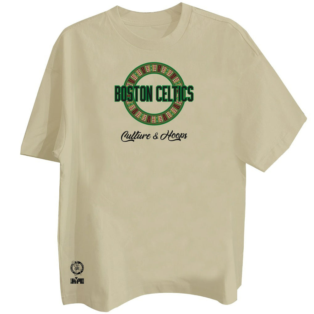 Boston Celtics Two Hype Worldwide Collection Premium T-Shirt Khaki - NBA