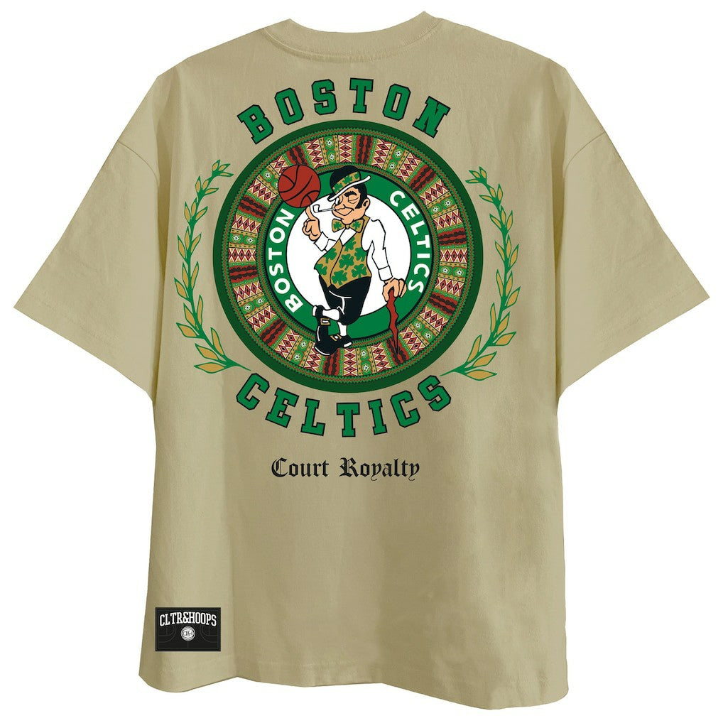 Boston Celtics Two Hype Worldwide Collection Premium T-Shirt Khaki - NBA