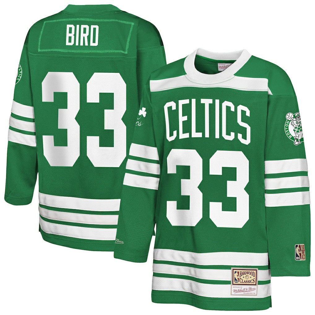 Larry Bird Boston Celtics Youth Maxxed Out 2.0 Fashion Hockey Jersey Kelly Green - NBA