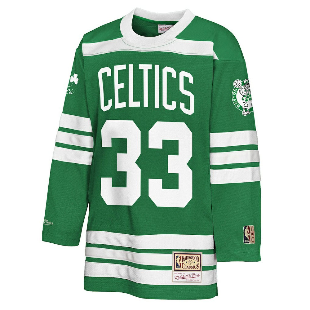 Larry Bird Boston Celtics Youth Maxxed Out 2.0 Fashion Hockey Jersey Kelly Green - NBA
