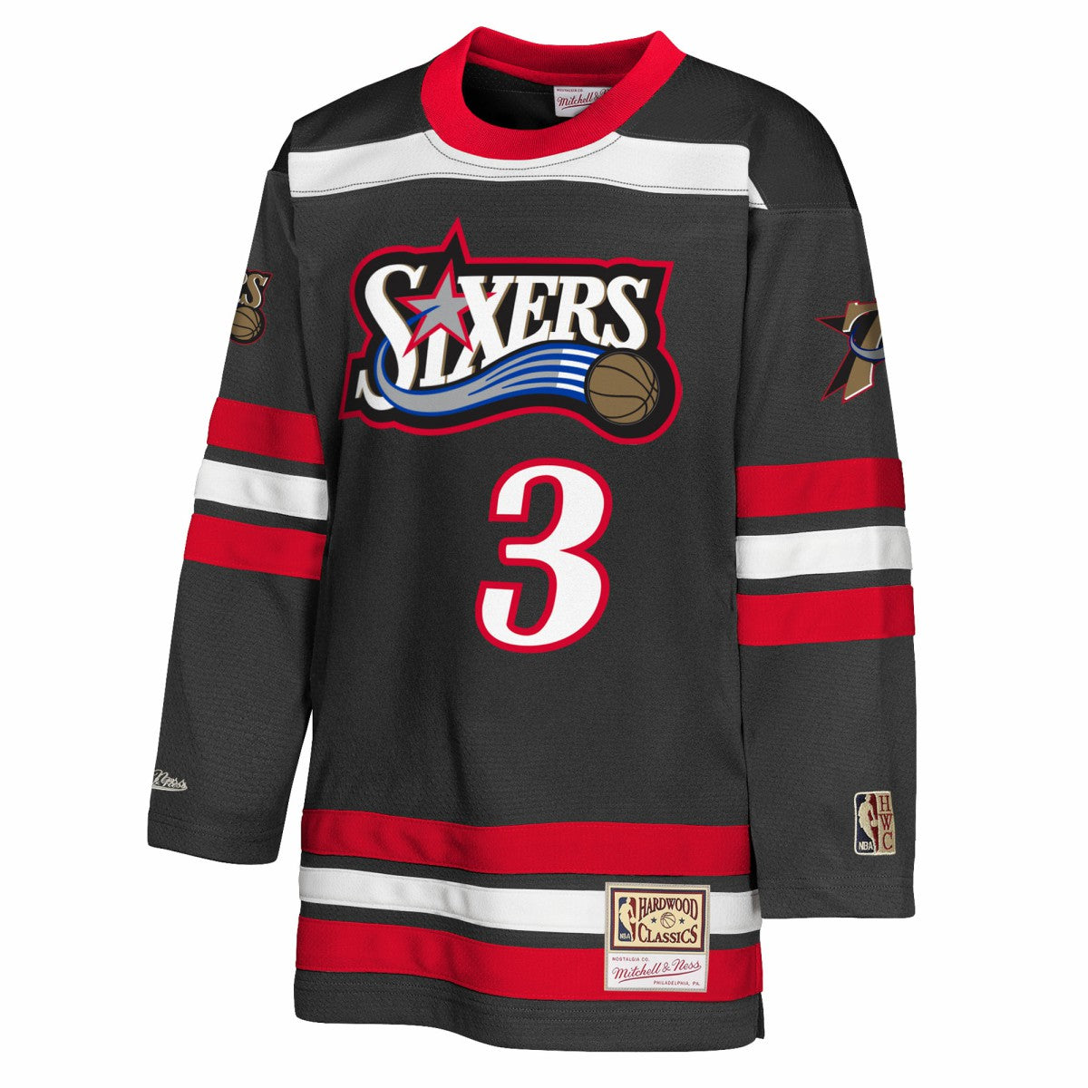 Allen Iverson Philadelphia 76ers Youth Maxxed Out 2.0 Fashion Hockey Jersey Black - NBA