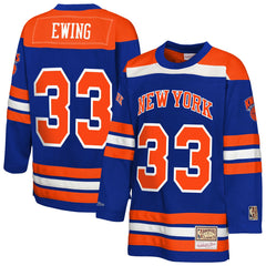 Patrick Ewing New York Knicks Youth Maxxed Out 2.0 Fashion Hockey Jersey Blue - NBA