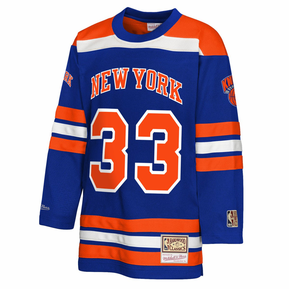 Patrick Ewing New York Knicks Youth Maxxed Out 2.0 Fashion Hockey Jersey Blue - NBA