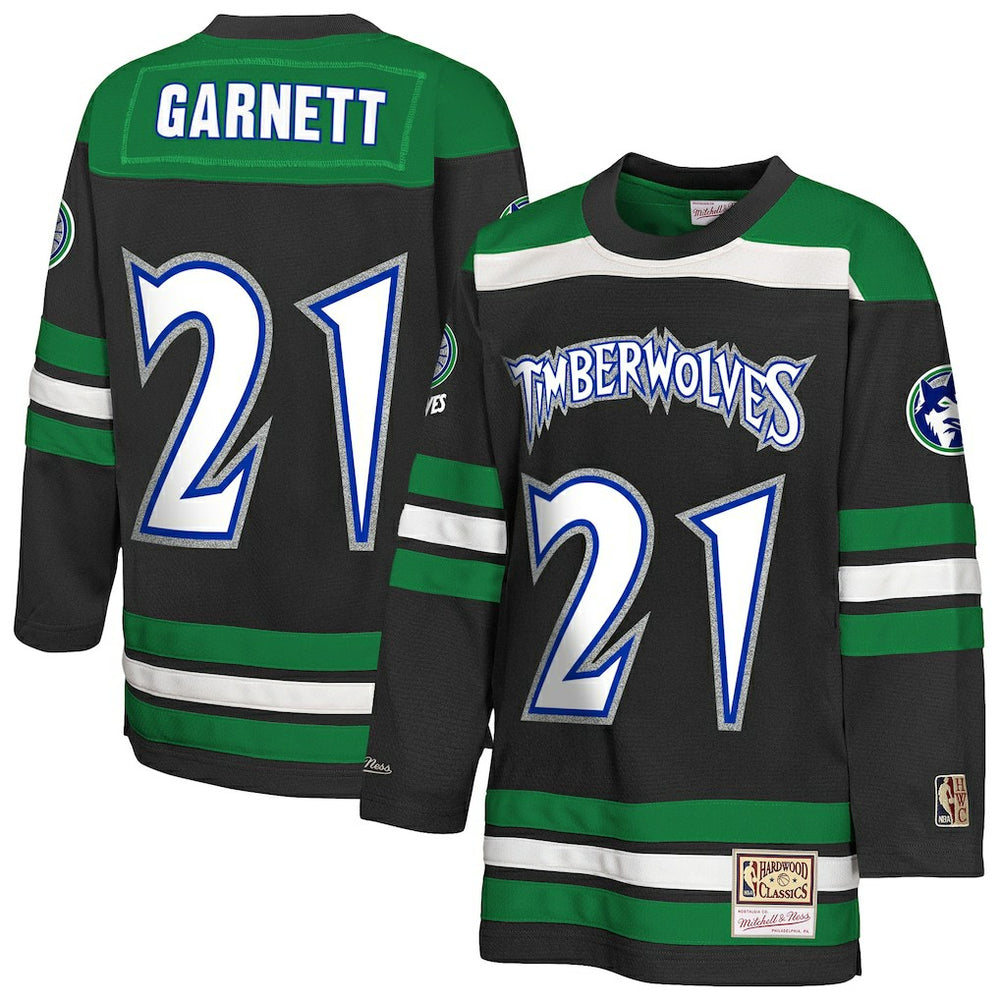 Kevin Garnett Minnesota Timberwolves Youth Maxxed Out 2.0 Fashion Hockey Jersey Black - NBA