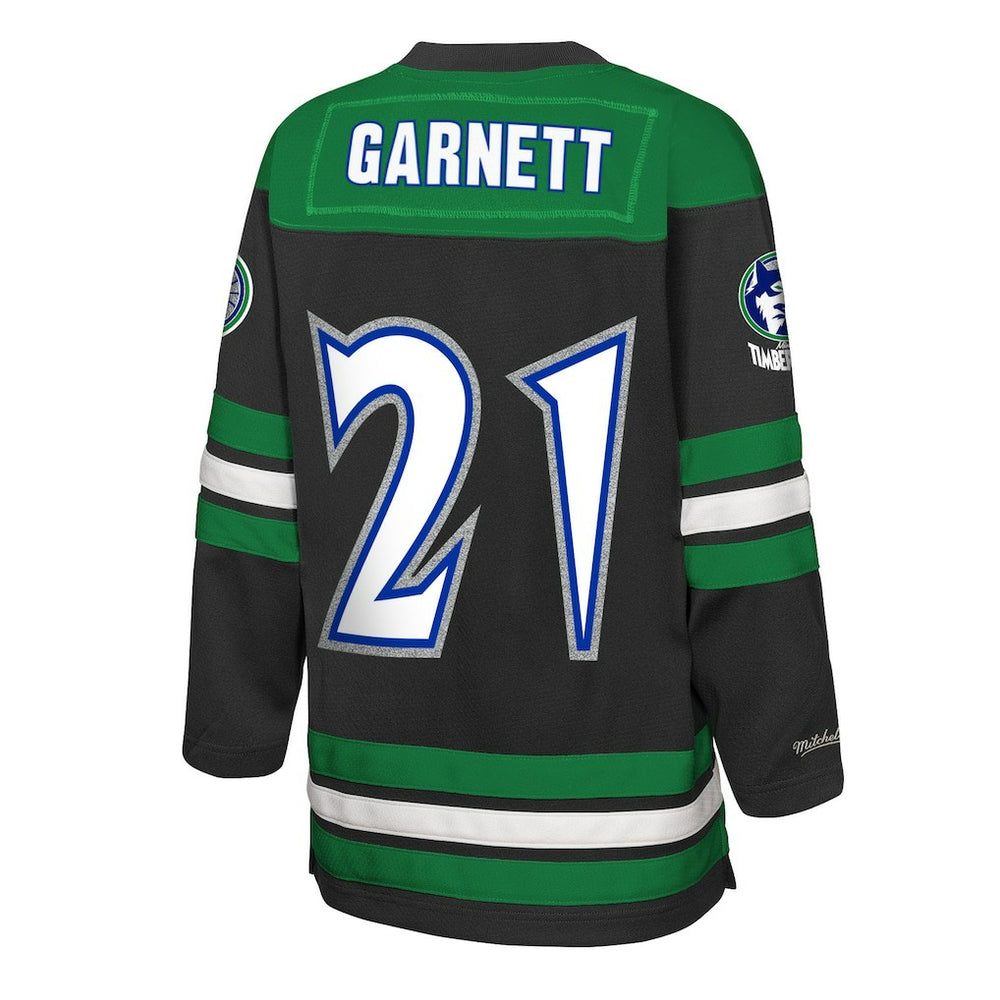 Kevin Garnett Minnesota Timberwolves Youth Maxxed Out 2.0 Fashion Hockey Jersey Black - NBA