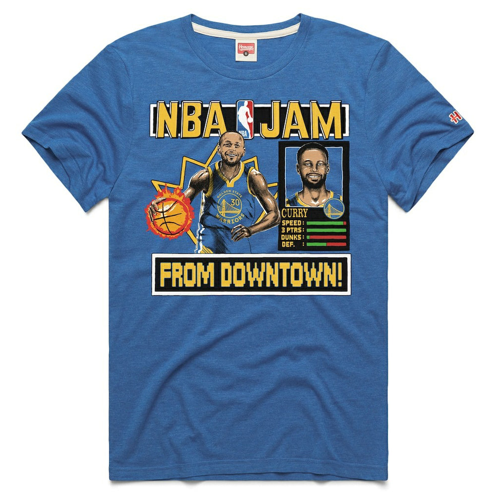 Stephen Curry Golden State Warriors Homage Unisex NBA Jam Tri-Blend T-Shirt Royal - NBA