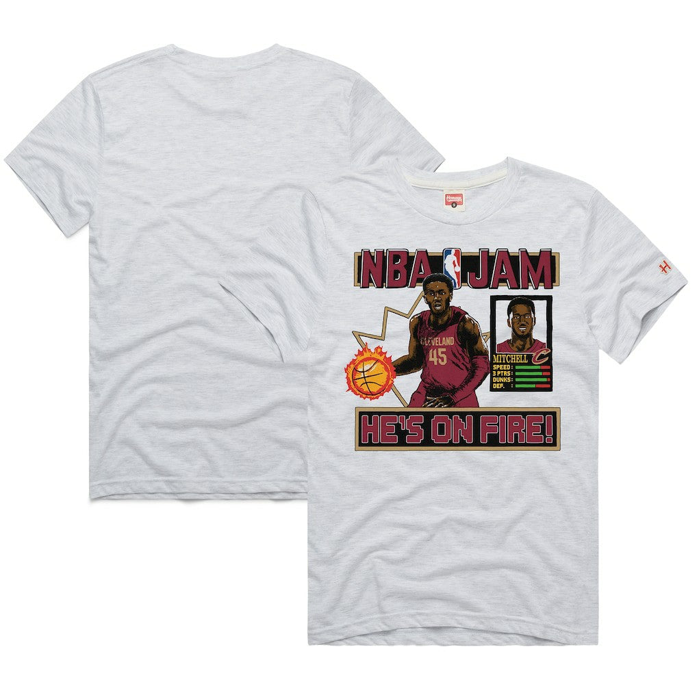 Donovan Mitchell Cleveland Cavaliers Homage Unisex NBA Jam Tri-Blend T-Shirt Ash - NBA