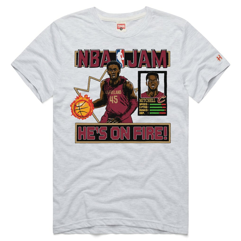 Donovan Mitchell Cleveland Cavaliers Homage Unisex NBA Jam Tri-Blend T-Shirt Ash - NBA