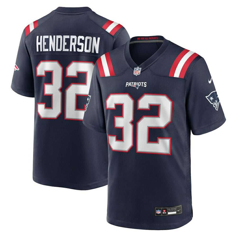 TreVeyon Henderson New England Patriots 2025 NFL Draft Game Jersey Navy | Nike for Sale