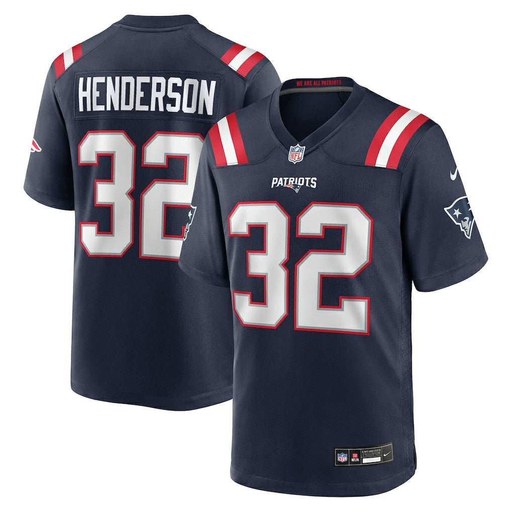 TreVeyon Henderson New England Patriots 2025 NFL Draft Game Jersey Navy | Nike for Sale