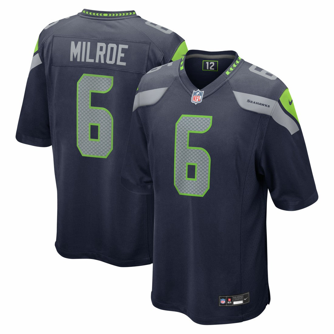 Jalen Milroe Seattle Seahawks 2025 NFL Draft Game Jersey College Navy | Nike for Sale