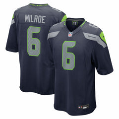 Jalen Milroe Seattle Seahawks 2025 NFL Draft Game Jersey College Navy | Nike for Sale