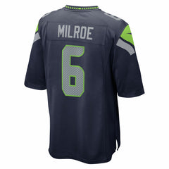 Jalen Milroe Seattle Seahawks 2025 NFL Draft Game Jersey College Navy | Nike for Sale