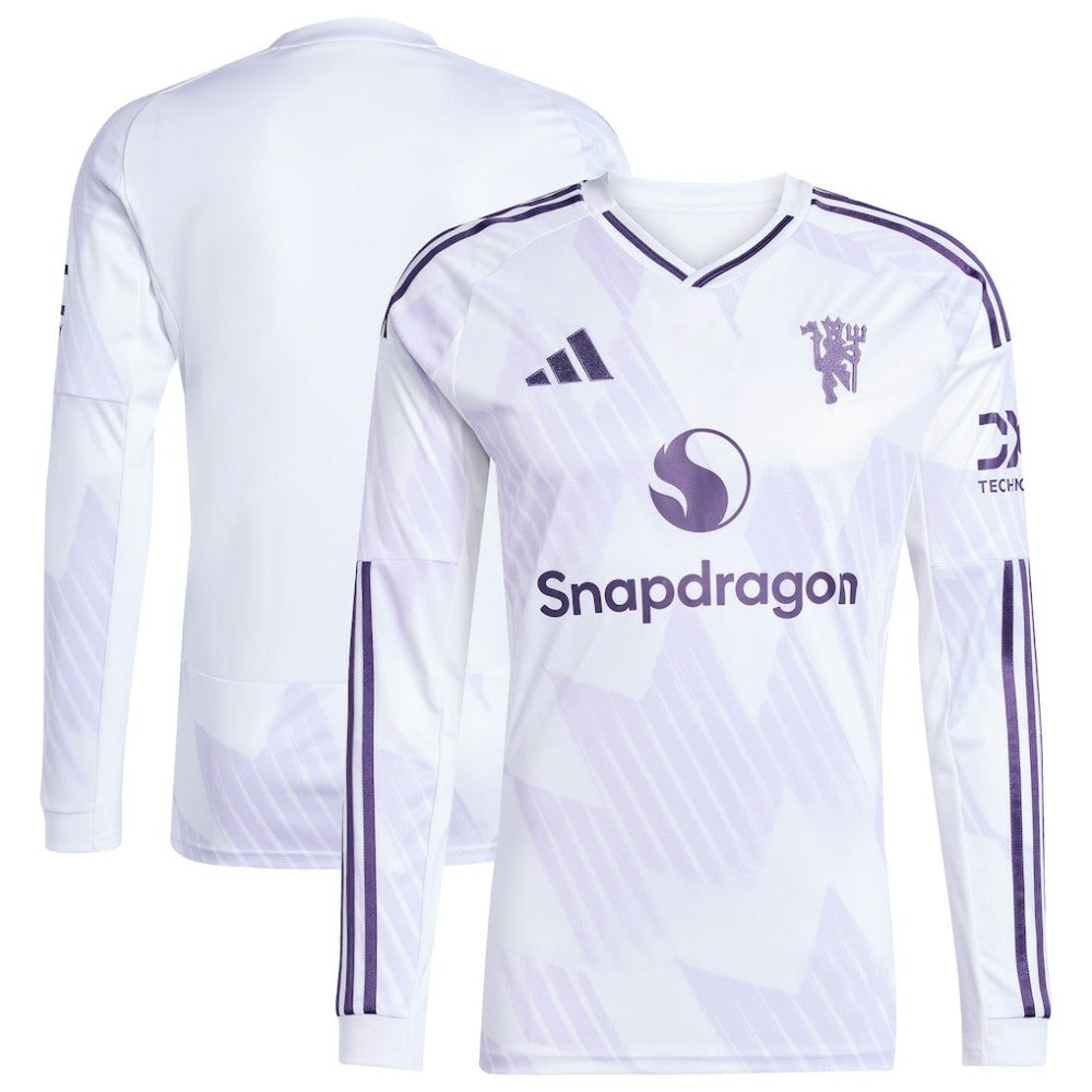 Manchester United 2025/26 Away Replica Long Sleeve Jersey White | Adidas discount