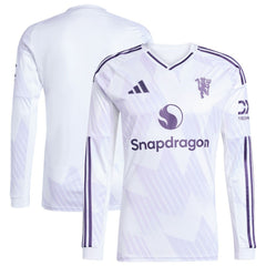 Manchester United 2025/26 Away Replica Long Sleeve Jersey White | Adidas discount