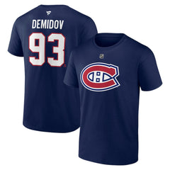 Ivan Demidov Montreal Canadiens Fanatics Authentic Stack Name & Number T-Shirt - Navy - NHL