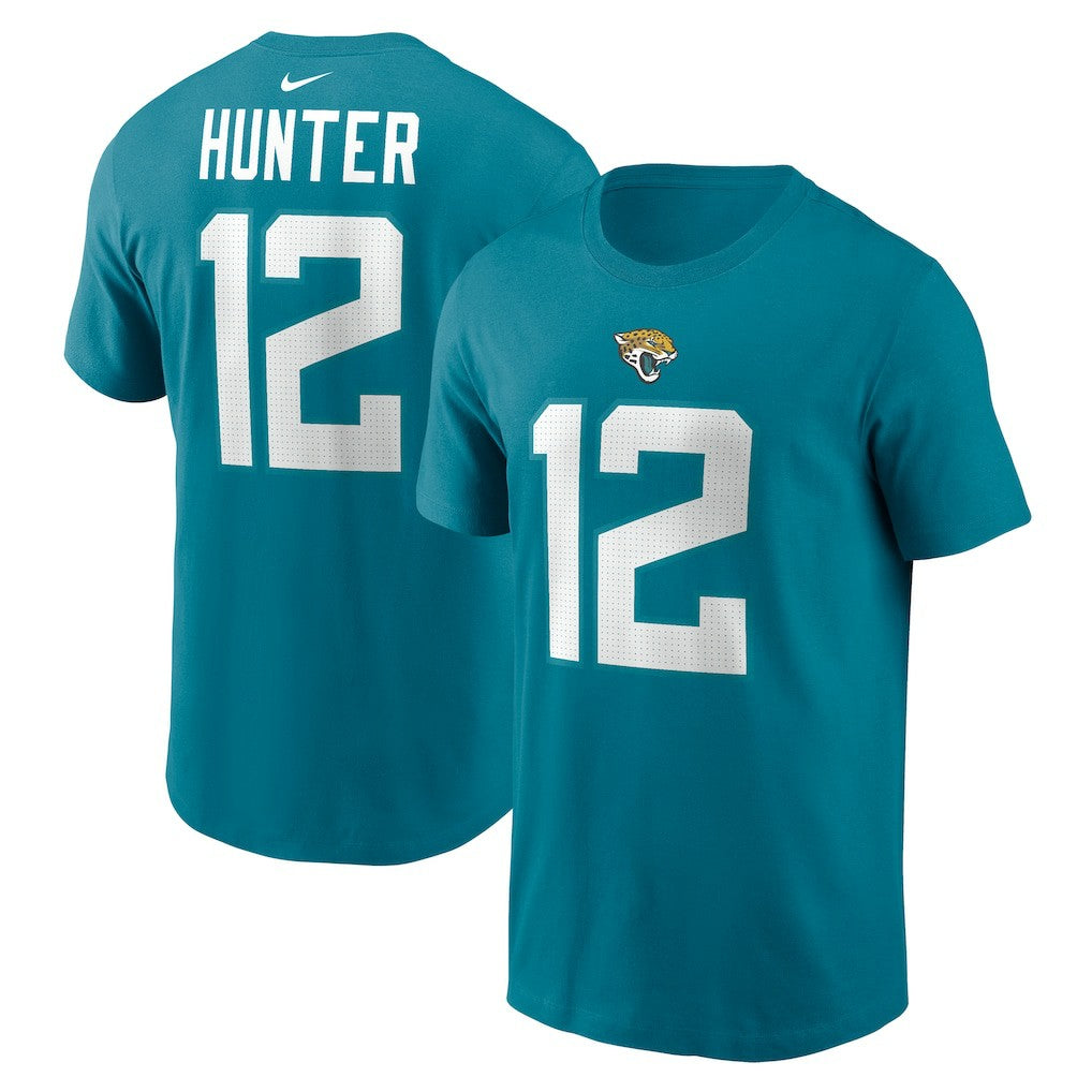 Travis Hunter Jacksonville Jaguars Name & Number T-Shirt Teal | Nike for Sale