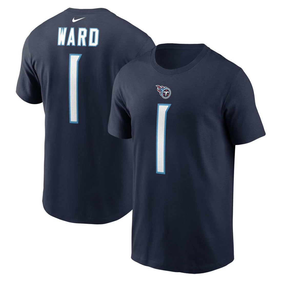Cameron Ward Tennessee Titans Name & Number T-Shirt Navy | Nike for Sale