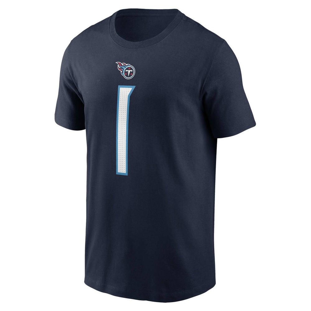 Cameron Ward Tennessee Titans Name & Number T-Shirt Navy | Nike for Sale