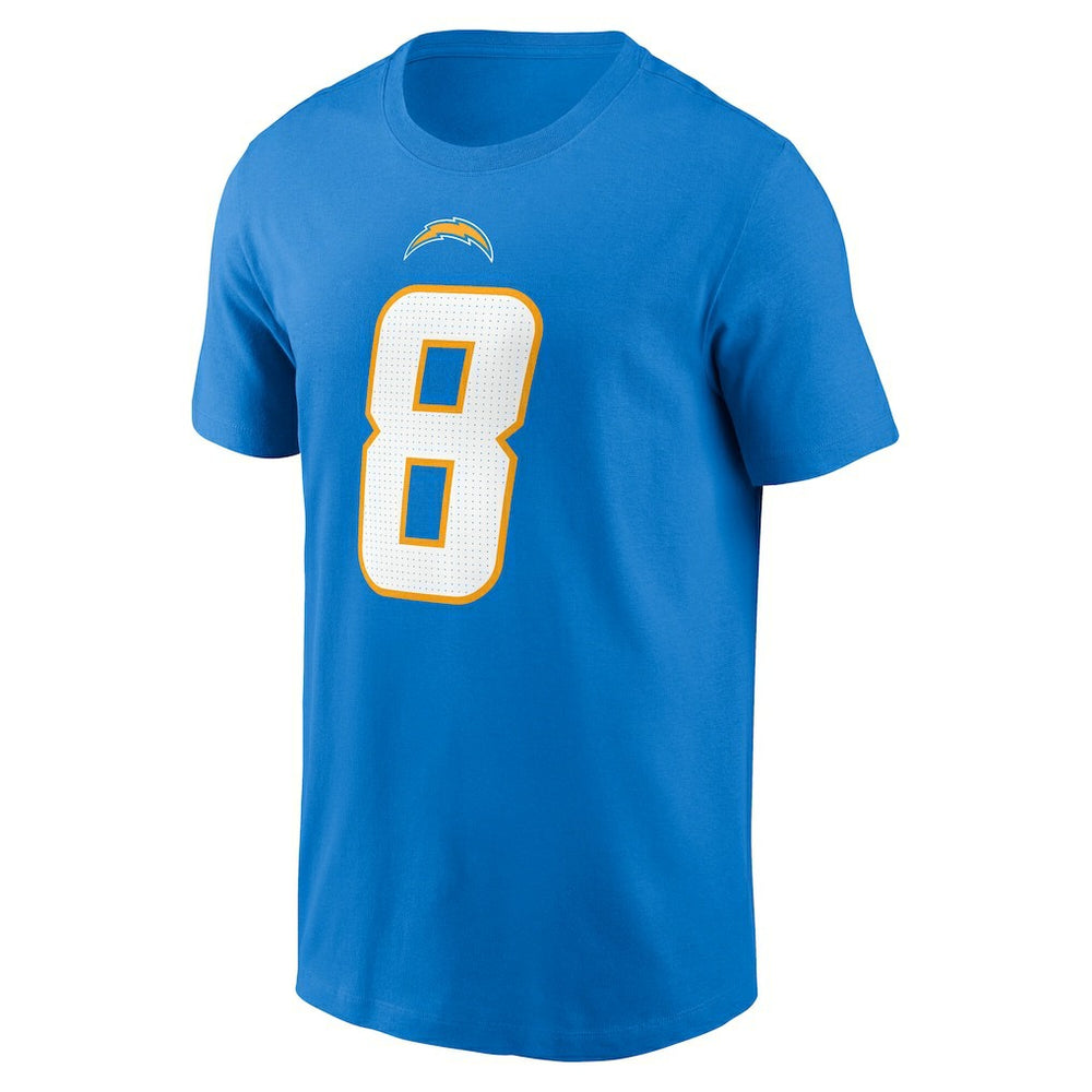Omarion Hampton Los Angeles Chargers Name & Number T-Shirt Powder Blue | Nike for Sale
