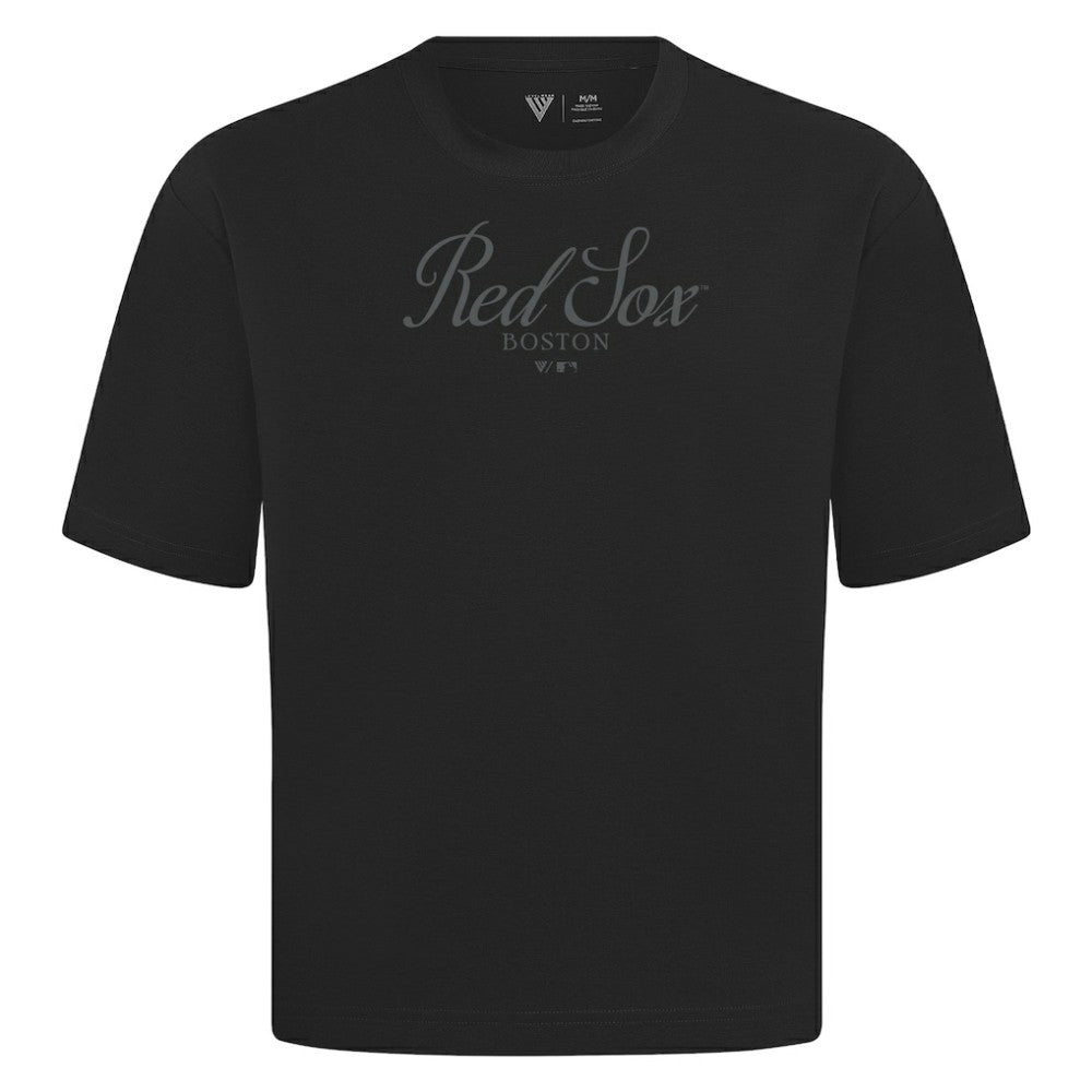 Boston Red Sox Levelwear Ethereal Oversized Luxe Signature Knit T-Shirt - MLB
