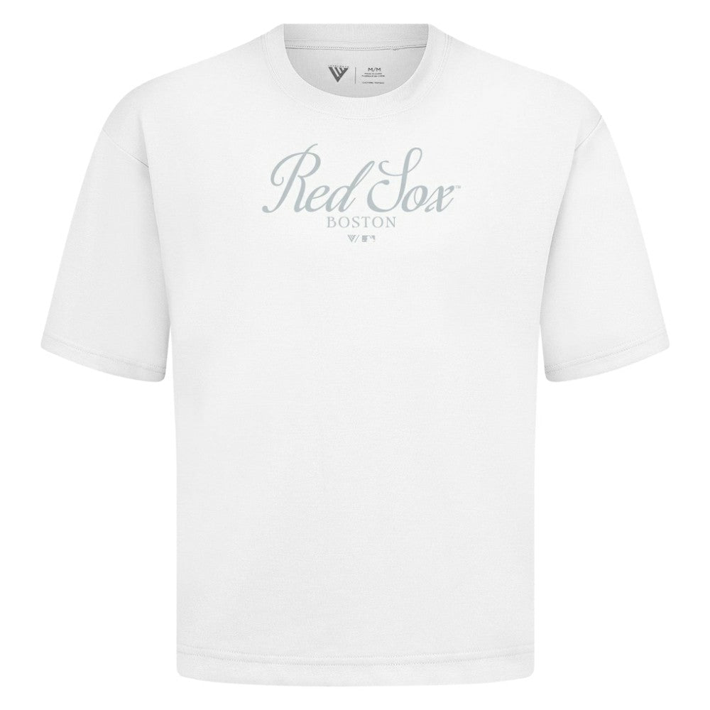 Boston Red Sox Levelwear Ethereal Oversized Luxe Signature Knit T-Shirt - MLB
