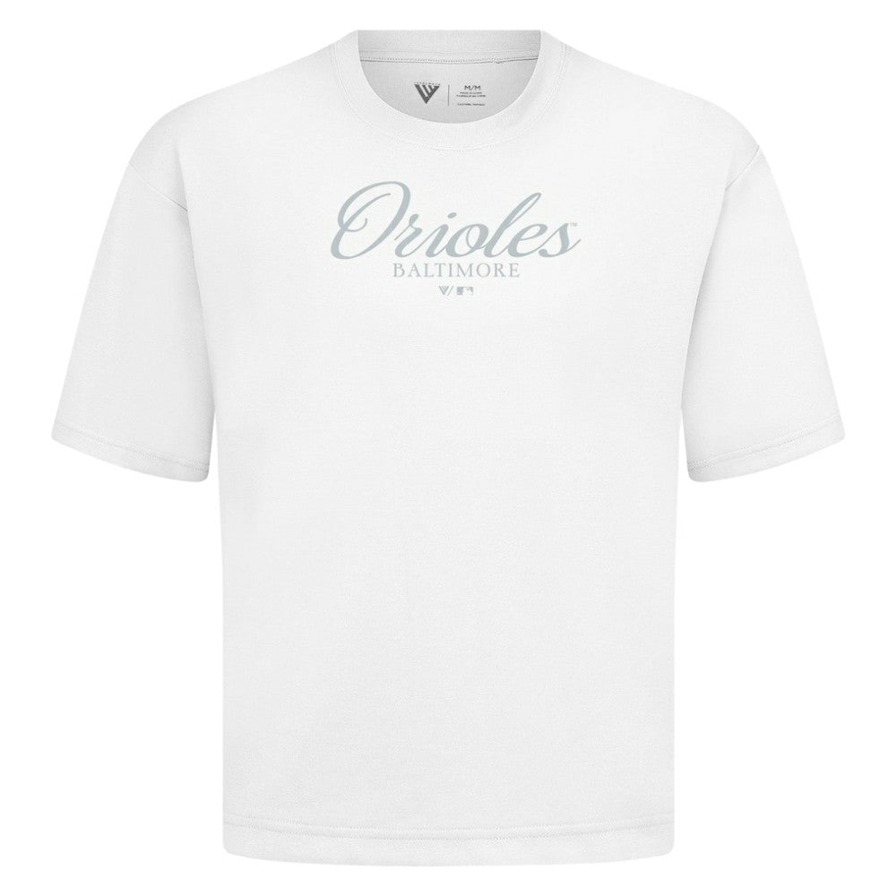 Baltimore Orioles Levelwear Ethereal Oversized Luxe Signature Knit T-Shirt - MLB