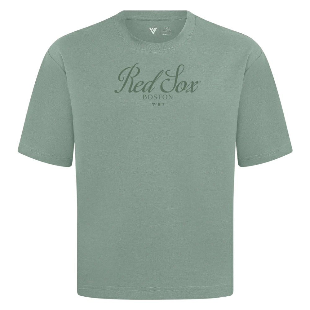 Boston Red Sox Levelwear Ethereal Oversized Luxe Signature Knit T-Shirt - MLB
