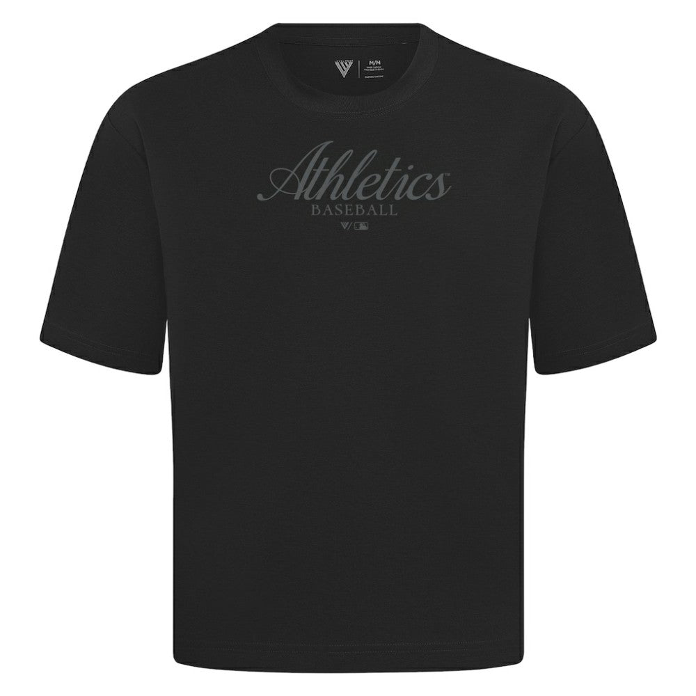 Athletics Levelwear Ethereal Oversized Luxe Signature Knit T-Shirt - MLB