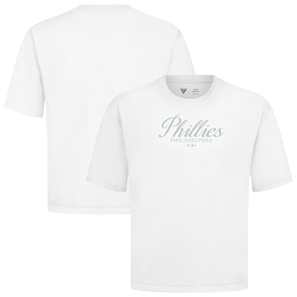 Philadelphia Phillies Levelwear Ethereal Oversized Luxe Signature Knit T-Shirt - MLB