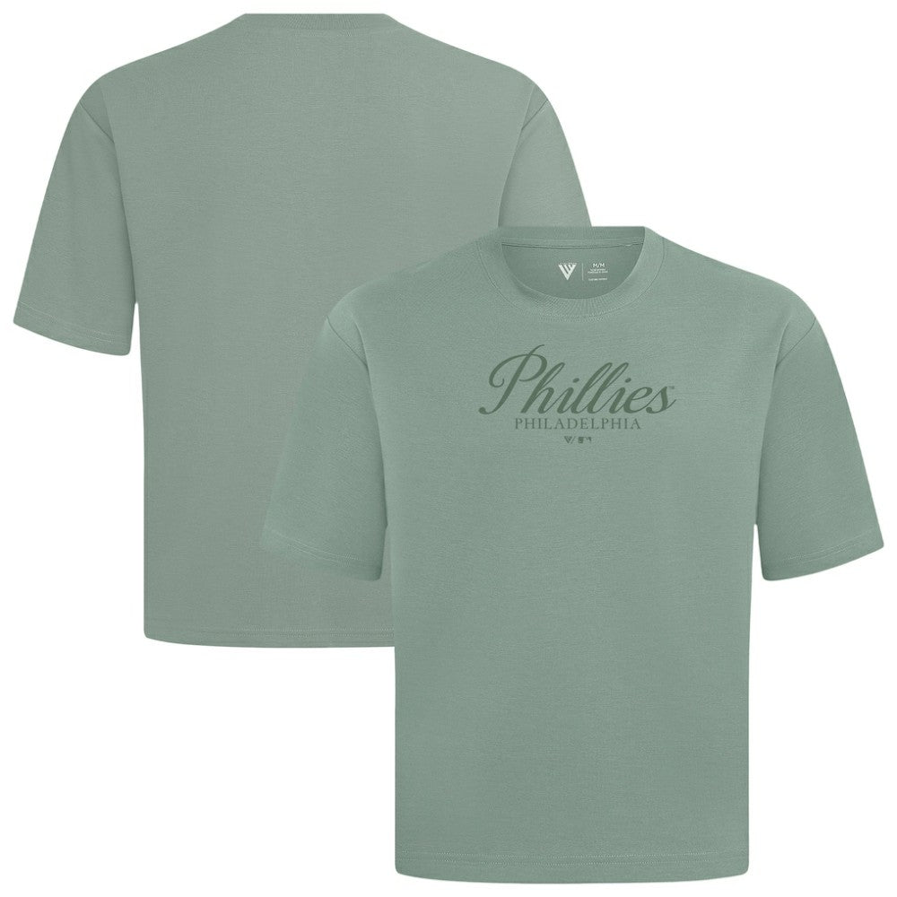Philadelphia Phillies Levelwear Ethereal Oversized Luxe Signature Knit T-Shirt - MLB