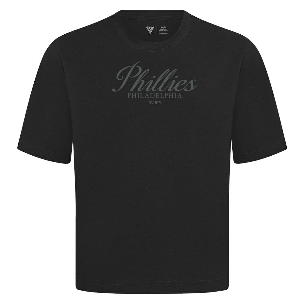 Philadelphia Phillies Levelwear Ethereal Oversized Luxe Signature Knit T-Shirt - MLB