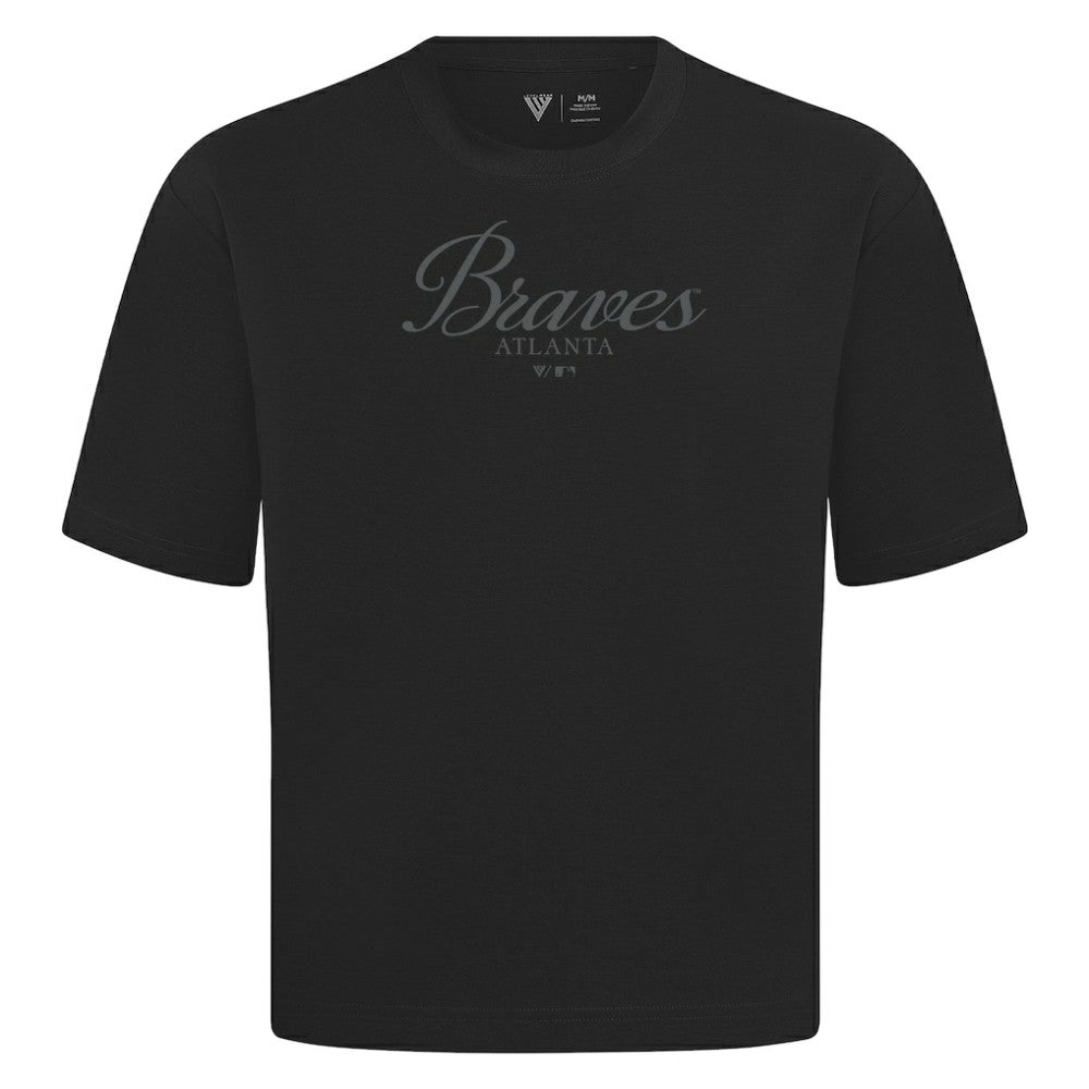 Atlanta Braves Levelwear Ethereal Oversized Luxe Signature Knit T-Shirt - MLB