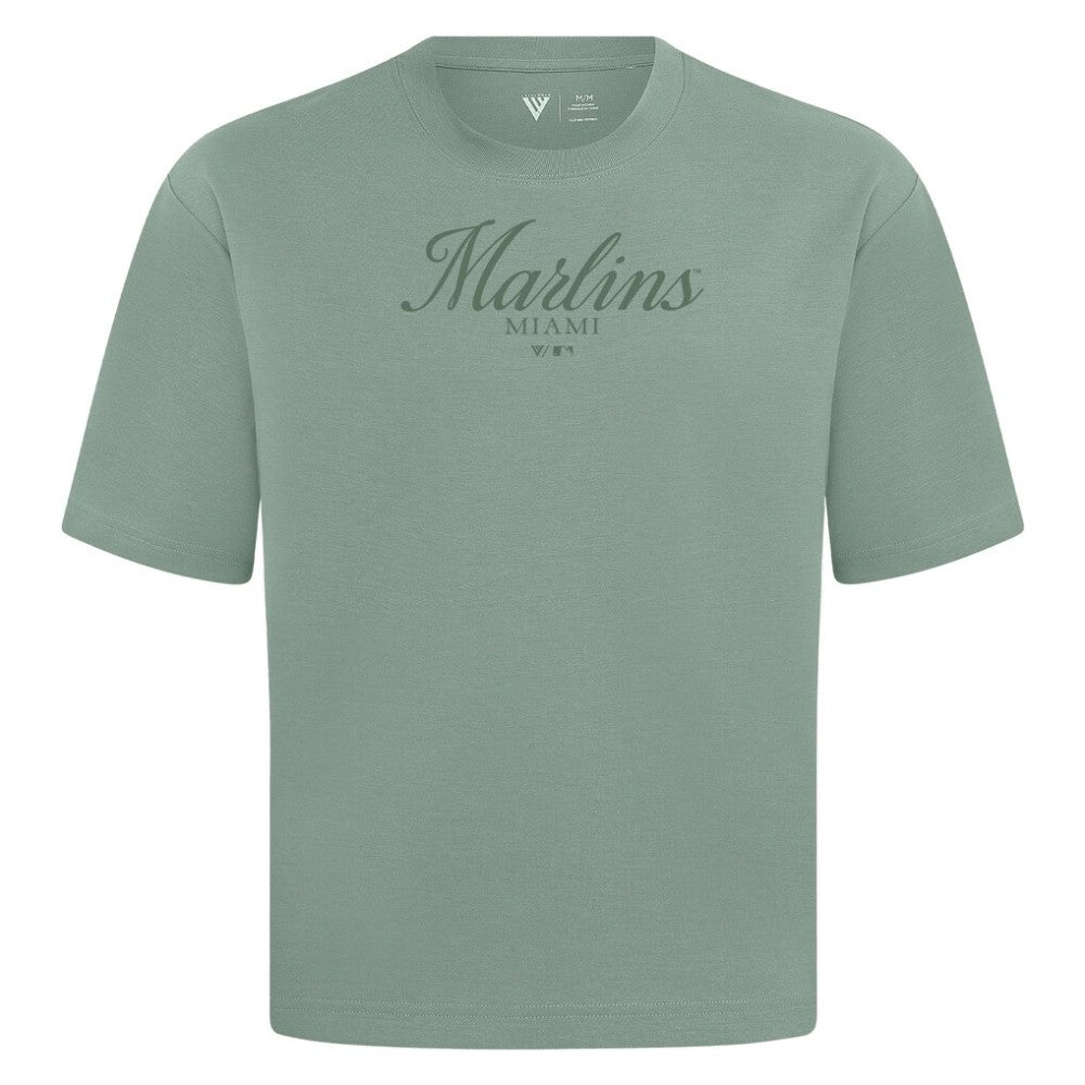 Miami Marlins Levelwear Ethereal Oversized Luxe Signature Knit T-Shirt - MLB