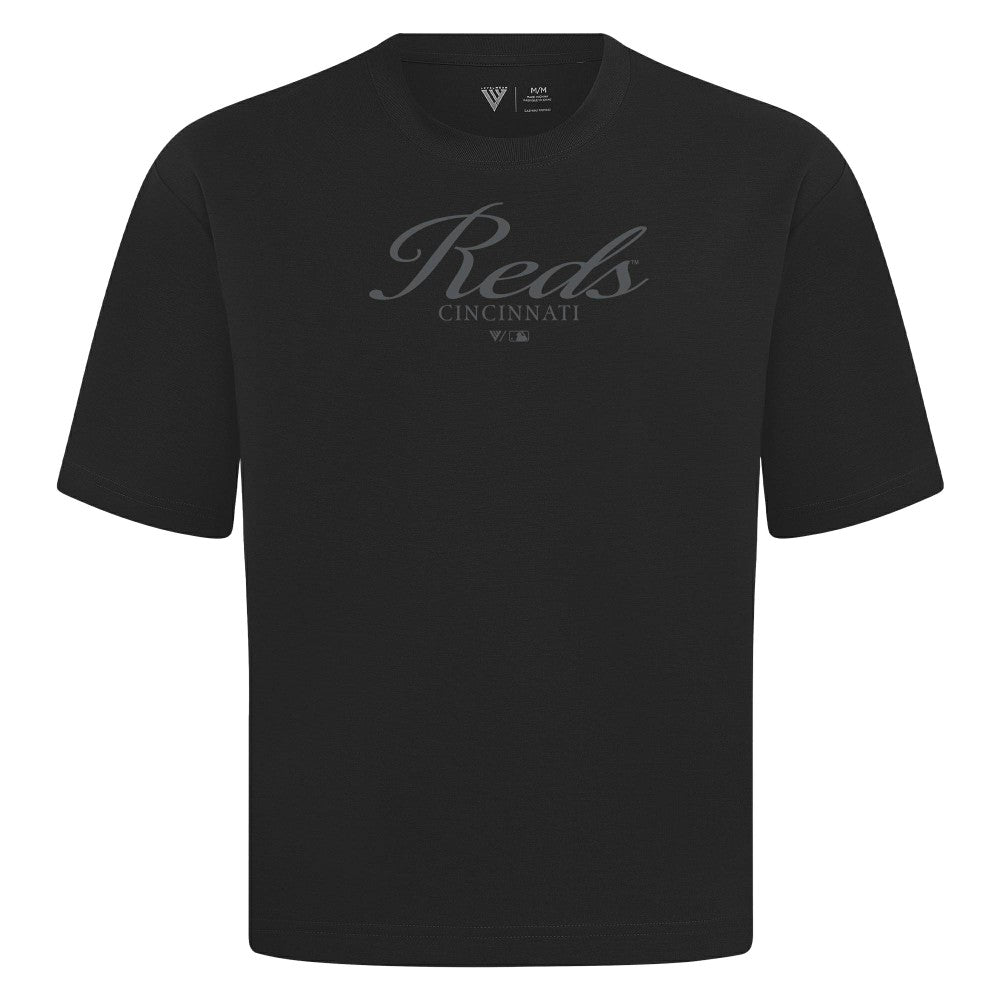 Cincinnati Reds Levelwear Ethereal Oversized Luxe Signature Knit T-Shirt - MLB