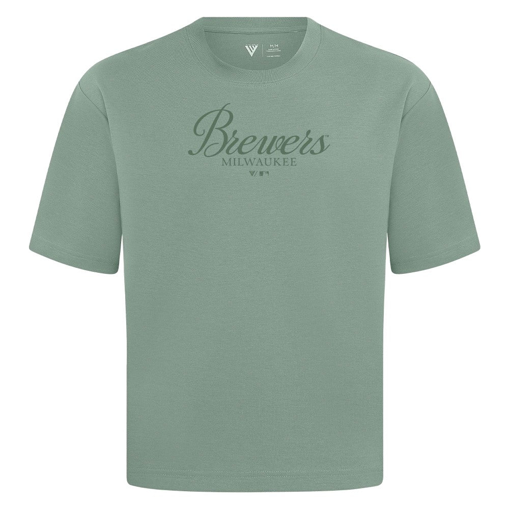 Milwaukee Brewers Levelwear Ethereal Oversized Luxe Signature Knit T-Shirt - MLB