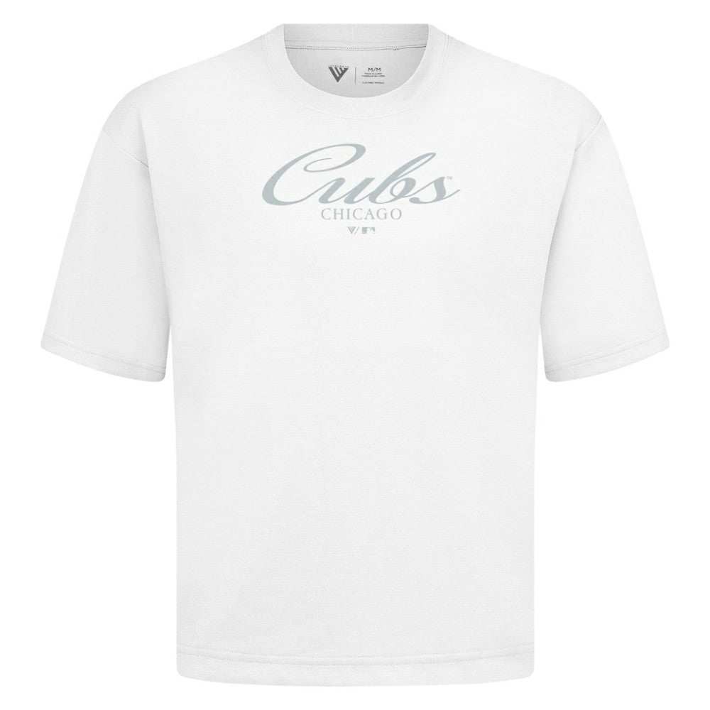 Chicago Cubs Levelwear Ethereal Oversized Luxe Signature Knit T-Shirt - MLB