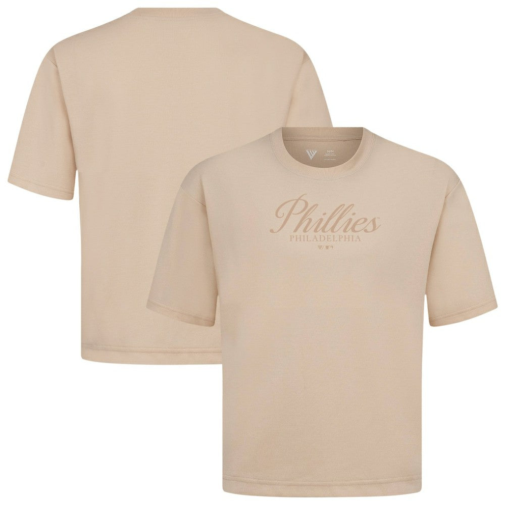 Philadelphia Phillies Levelwear Ethereal Oversized Luxe Signature Knit T-Shirt - MLB