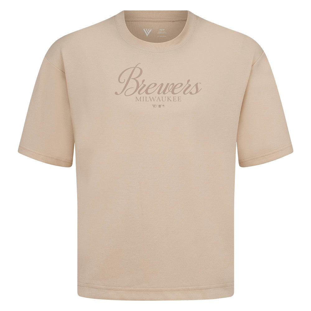 Milwaukee Brewers Levelwear Ethereal Oversized Luxe Signature Knit T-Shirt - MLB